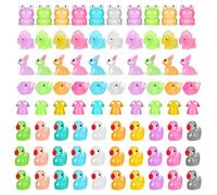 JBLJDWD 80 Pcs Mini Resin Animals, Glow in The Dark Mini Animals, Resin Animal Suitable for Decorative Garden Living Room Miniature Landscape Theme Decoration