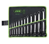 JBM 12-Piece 12-Point Box Wrench Set With Offset Jaws, 12-Pole, Silver