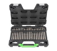 JBM 50983 42-Piece Mechanics Bit Set Hex Torx Spline with 1/2" and 3/8" Adapters