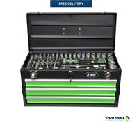 JBM Tools Portable Metal Tool Box 3 Draw - 143 Tools Included JBM54261