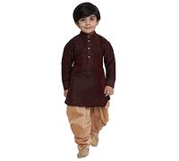 JBN Creation - Cotton Silk Blend Kids Kurta and Dhoti Pants Set, Wine, 6-7 Años