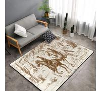 Jbofyee American Wild Western Desert Cowboy Area Rug Non-Slip Soft Microfiber Washable Inside Floor Mats Throw Rugs Carpet for Living Room Bedroom Office Dorm Home Decor, 60x39 Mat