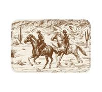 Jbofyee American Wild Western Desert Cowboy Bath Mat Non-Slip Soft Microfiber Bathroom Rugs Washable Bathmat, Carpet Rug Entryway Decor for Tub Shower Room Floor, 24x16 Mat