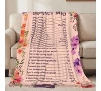 Jbofyee Bible Emergency Numbers Verse Quote Throw Blankets All Season Ultra Soft Warm Fleece Blanket for Home Bed Sofa Couch Chair Outdoor Travel Camping 40x30 Inch