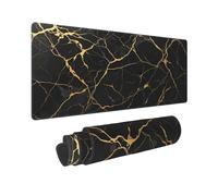 Jbofyee Black Marble Texture Large Mouse Pad & Desk Mat Extended Mousepad with Stitched Edges Non-Slip Rubber Base Laptop Computer Keyboard Pad for Gaming, Office & Home Decor, XL - 31.5" X 11.8"