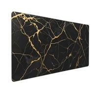 Jbofyee Black Marble Texture Large Mouse Pad & Desk Mat Extended Mousepad with Stitched Edges Non-Slip Rubber Base Laptop Computer Keyboard Pad for Gaming, Office & Home Decor, XXXL - 35.4" X 15.7"