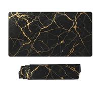 Jbofyee Black Marble Texture Large Mouse Pad & Desk Mat Extended Mousepad with Stitched Edges Non-Slip Rubber Base Laptop Computer Keyboard Pad for Gaming, Office & Home Decor, XXL - 29.5" X 15.8"