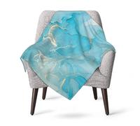 Jbofyee Blue Teal Turquoise Marble Throw Blankets All Season Ultra Soft Warm Fleece Blanket for Home Bed Sofa Couch Chair Outdoor Travel Camping 40x30 Inch