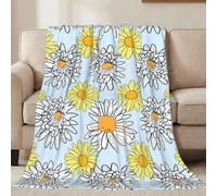 Jbofyee Daisy and Wildflowers Throw Blankets for All Seasons Ultra Soft Warm Fleece Blanket for Home Bed Sofa Couch Chair Outdoor Travel Camping 40 x 30 Inch