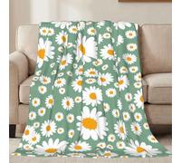 Jbofyee Daisy Flowers Throw Blankets All Season Ultra Soft Warm Floral Fleece Blanket for Home Bed Sofa Couch Chair Outdoor Travel Camping 40x30 Inch