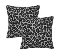 Jbofyee Grey Leopard Print Throw Pillow Cover 20x20 Inch Decorative Pillow Cases Soft Throw Pillows for Living Room Bedroom Sofa Couch Cushion Cover Set of 2