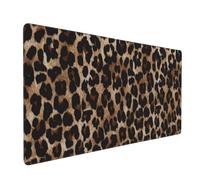 Jbofyee Leopard Cheetah Print Large Mouse Pad & Desk Mat Extended Mousepad with Stitched Edges Non-Slip Rubber Base Laptop Computer Keyboard Pad for Gaming, Office & Home Decor, XXXL - 35.4" X 15.7"
