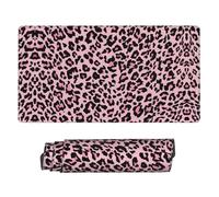 Jbofyee Leopard Large Mouse Pad & Desk Mat Pink Black Cheetah Print Extended Mousepad Non-Slip Rubber Base Laptop Computer Keyboard Pad for Gaming, Office & Home Decor, XXL - 29.5" X 15.8"
