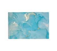Jbofyee Marble Placemats Set of 4 Table Mats Teal Blue Turquoise Gold Tableware Place Mats for Home Kitchen Party Dining Decor, Non-Slip Heat-Resistant Washable