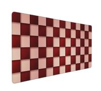 Jbofyee Red and Pink Checkered Large Mouse Pad & Desk Mat Plaid Grid Pattern Extended Mousepad Non-Slip Rubber Base Laptop Computer Keyboard Pad for Gaming, Office & Home Decor, XXXL - 35.4" X 15.7"