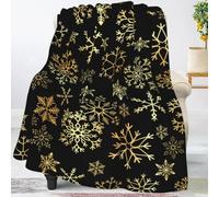 Jbofyee Winter Snowflakes Christmas Blanket All Seasons Ultra Soft Warm Fleece Blanket for Home Bed Sofa Couch Chair Outdoor Travel Camping 127 x 101 cm