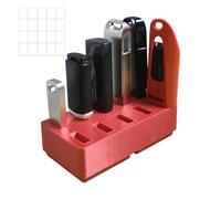 JBOS 10-Slot USB Flash Drive Holder Stand, Desktop Organizer Rack for Memory Sticks, Jump Drives & Electronic Accessories, Office Desk Storage, Red