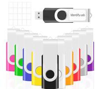 JBOS 20-Pack 512MB USB Flash Drives, USB 2.0, Mix (20pcs) Colors, Foldable, High Speed, Compatible with Windows & Mac