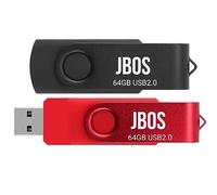 JBOS 64GB USB Flash Drive 2 Pack USB 2.0 Thumb Drive Super High Speed USB Stick 64 GB USB Memory Stick USB Drive for Date Storage and Sharing (2 Pcs, Black Red)