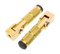 JBPIHZT 1 Pair Front Rear Footrest Pedal Universal Motorcycle 90° Fixed Folding Footpegs For Bicycles Electric Vehicles Mopeds Scooters(Gold)