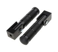 JBPIHZT 1 Pair Front Rear Footrest Pedal Universal Motorcycle 90° Fixed Folding Footpegs For Bicycles Electric Vehicles Mopeds Scooters(BLACK)