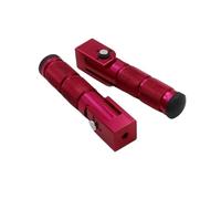 JBPIHZT 1 Pair M8 Universal Motorcycle Rear Footrest Pedal Modification Aluminium Alloy Foldable Back Footpegs Off Road Vehicle Bicycle(RED)