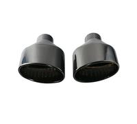 JBPIHZT 1 Pair Stainless Steel 304 Exhaust End Tip Universal Car 2.5inch Oval Slant Muffler Tail Pipe For RS3 RS4 RS5 A4 A5 A6(BLACK)