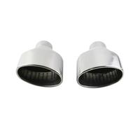 JBPIHZT 1 Pair Stainless Steel 304 Exhaust End Tip Universal Car 2.5inch Oval Slant Muffler Tail Pipe For RS3 RS4 RS5 A4 A5 A6(Silver)