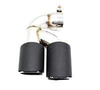 JBPIHZT 1 PCS For F20 120i 1 Series Dual Exhaust Tip Stainless Steel Twin Exhaust Pipe Muffler Tip Tailpipe Nozzle Auto Accesories(Carbon Fiber Texture)