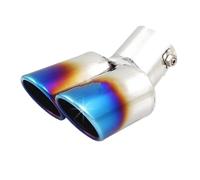 JBPIHZT 1pcs Car Twins Rear Exhaust Tip Muffler Tail Pipe Throat Modification For Kia For Rio For Soul For Forte 2012-2015 Accessories(Blue,Oblique mouth)