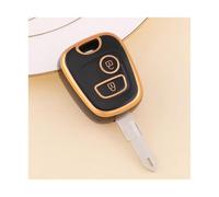 JBPIHZT 2 Button For Citroen C1 C4 Auto Shell Fob Protector TPU Car Key Case Cover Accessories(Black Gold)