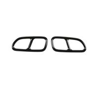JBPIHZT 2 Pcs For Mercedes For Benz CLA C117 SLK 2009-2015 Car Tail Throat Decor Frame Exhaust Pipe Trim Cover Stainless Steel Accessories(BLACK)