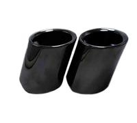 JBPIHZT 2Pcs Car Exhaust Muffler Tip Stainless Steel Pipe Cover Accessories For 5 Series 520i 523i 525i F10 F11 F07 E12 E28 E34 E39 E60 E61(BLACK)