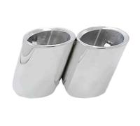JBPIHZT 2Pcs Car Exhaust Muffler Tip Stainless Steel Pipe Cover Accessories For 5 Series 520i 523i 525i F10 F11 F07 E12 E28 E34 E39 E60 E61(Silver)