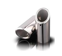 JBPIHZT 2Pcs Car Exhaust Muffler Tip Stainless Steel Pipe Cover Accessories For 5 Series 520i 523i 525i F10 F11 F07 E12 E28 E34 E39 E60 E61(Bevel Silver)