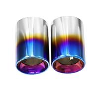 JBPIHZT 2pcs Exhaust Tip For X1 F48 2016 2017 2018 2019 2020 2021 304 Stainless Steel Car Exhaust Pipe Decoration Exhaust Trims Tailpipe(Blue)