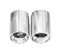JBPIHZT 2pcs Exhaust Tip For X1 F48 2016 2017 2018 2019 2020 2021 304 Stainless Steel Car Exhaust Pipe Decoration Exhaust Trims Tailpipe(Silver)