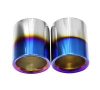JBPIHZT 2pcs For Mazda CX5 CX30 CX4 Car Styling 304 Stainless Steel Exhaust Muffler Tip Pipe Muffler Tip Nozzle Auto Accessories(Blue)