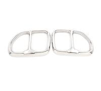 JBPIHZT 2PCS For X3 X4 G01 G02 2018 2019 2020 2021 Car Stainless Tail Throat Exhaust Pipe Muffler Tip Cover Auto Accessories(Silver)