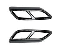 JBPIHZT 2Pcs/Sets Glossy Black Stainless Rear Dual Pipe Exhaust Outputs Mufflers Cover For A3 8Y S Line Sportback Sedan 2021 2022 2023(Carbon Look)