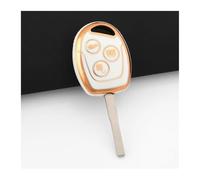 JBPIHZT 3 Button For For Mondeo For Focus For Fusion For Fiesta For Galaxy For Transit 2006-2008 TPU Car Key Case Cover Shell Keychain(White Gold,Single)