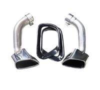 JBPIHZT Car Exhaust Tip For X5 E70 V8 Look 2007 2008 2009 2010 Exhaust Pipe 304 Stainless Steel Muffler Tip Car Exhaust Tailpipe Nozzle(Silver)