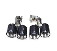 JBPIHZT Car Round Muffler Stainless Steel Exhaust Tip Tailpipe For G01 X3 G02 X4 X3M X4M 2018 2019 2020 2021 2022 Upgrade Muffler Tips(Carbon Fiber Texture B)