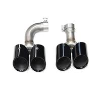 JBPIHZT Car Round Muffler Stainless Steel Exhaust Tip Tailpipe For G01 X3 G02 X4 X3M X4M 2018 2019 2020 2021 2022 Upgrade Muffler Tips(BLACK)