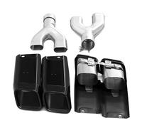JBPIHZT Exhaust For Range Rover For Executive 2013 2014 2015 2016 2017 Conversion SVO Bumper Four Outlet Square Muffler Exhaust System(BLACK)