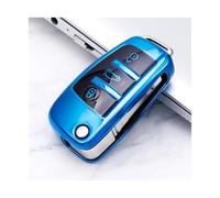 JBPIHZT For A1 A3 A4 A5 A6 A7 Q3 Q5 S6 B6 B7 B8 C6 8P 8V 8L TT RS Car Shell Keychain Protector TPU Folding Key Case Bag Cover(Blue)
