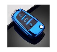 JBPIHZT For A1 A3 A4 A5 A6 A7 Q3 Q5 S6 B6 B7 B8 C6 8P 8V 8L TT RS Car Shell Keychain Protector TPU Folding Key Case Bag Cover(Blue)