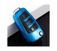 JBPIHZT For A1 A3 A4 A5 A6 C5 C6 Q7 TPU Car Folding Key Case Cover Bag Shell Holder Keychain Protector Accessories(Blue)