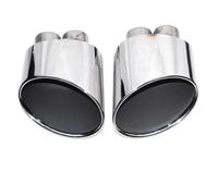 JBPIHZT For A3 A4 A5 S3 S4 S5 RS3 RS4 RS5 Car Styling Exhaust Pipe Retrofit Muffler Tip Nozzle Stainless Steel Tailpipe Tail Throat(Silver,Two tubes)