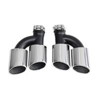 JBPIHZT For A4 A5 A6 A7 S4 S5 S6 S7 Dual Muffler Exhaust Pipe Tailpipe Stainless Steel Tip Nozzle Tail Throat Auto Accesories(Silver)